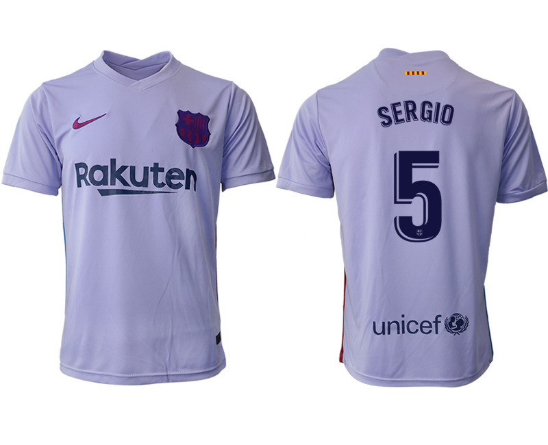 Men 2021-2022 Club Barcelona away aaa version purple #5 Soccer Jersey